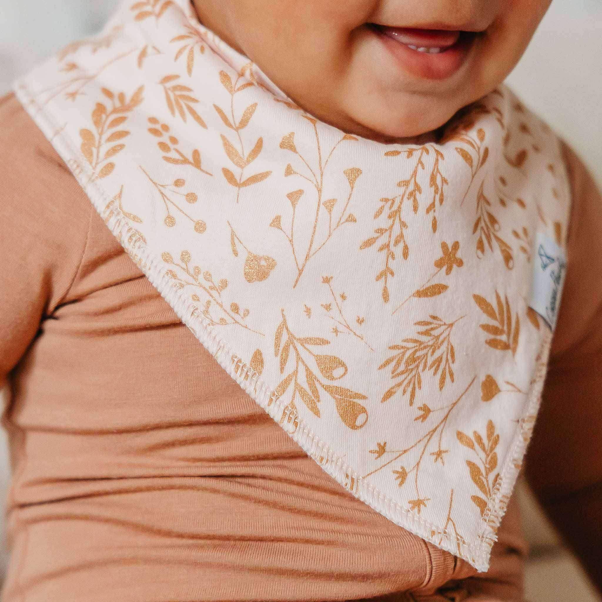 Copper Pearl - 4 Pack Baby Bandana Bibs - Lola