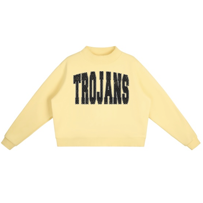 Yellow Mock Neck w/ Polka Dot Trojans