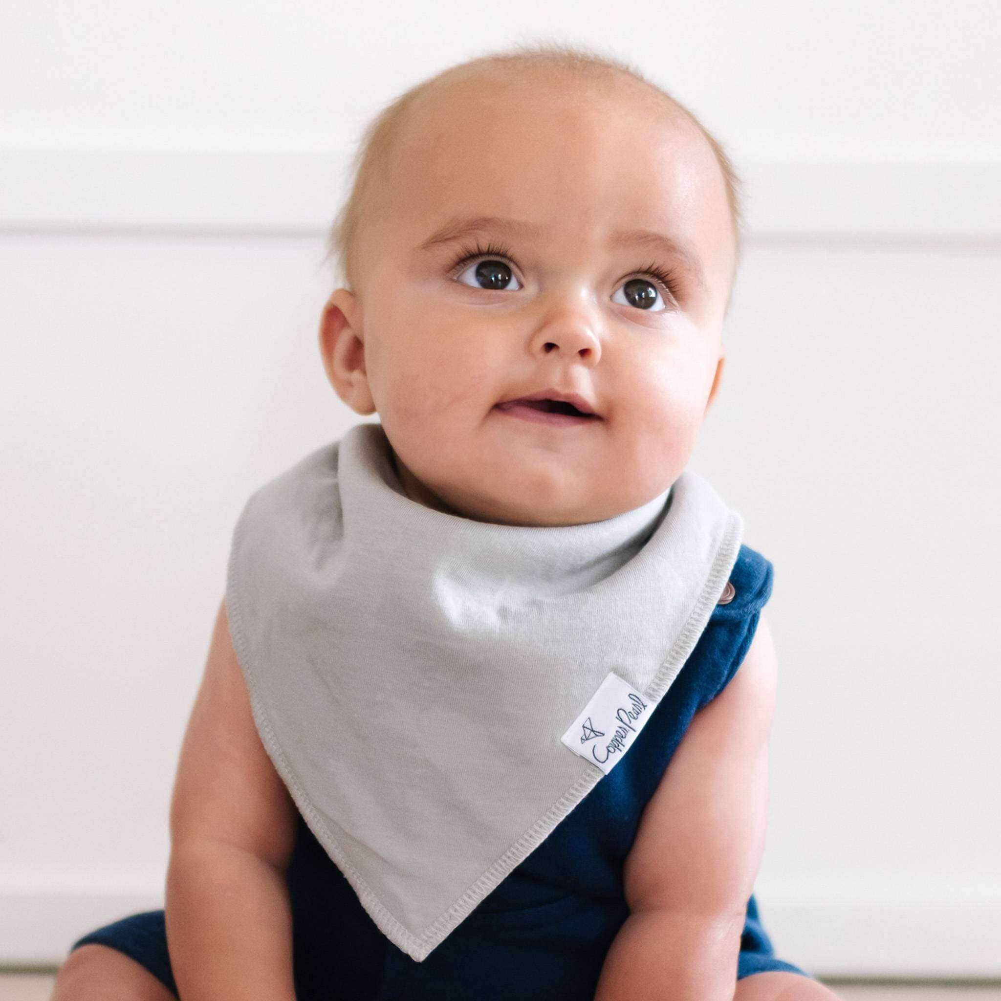 Copper Pearl - 4 Pack Baby Bandana Bibs - Stone