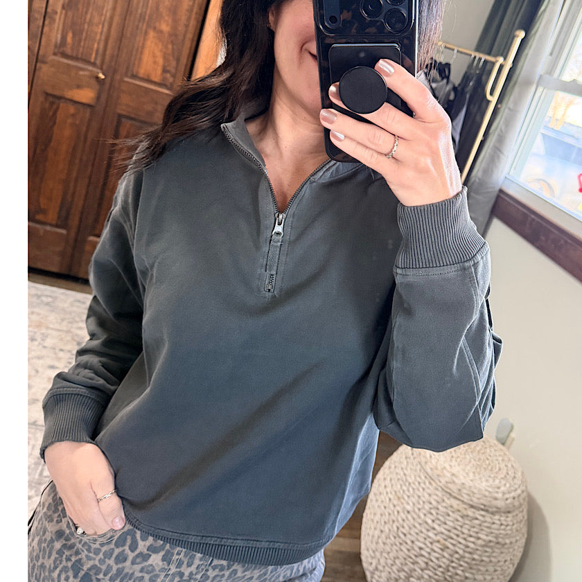 Black Half Zip Pullover