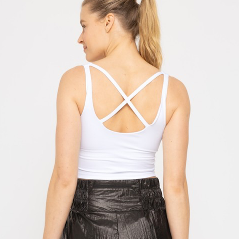 Contour Seam Longline Sports Bra-White