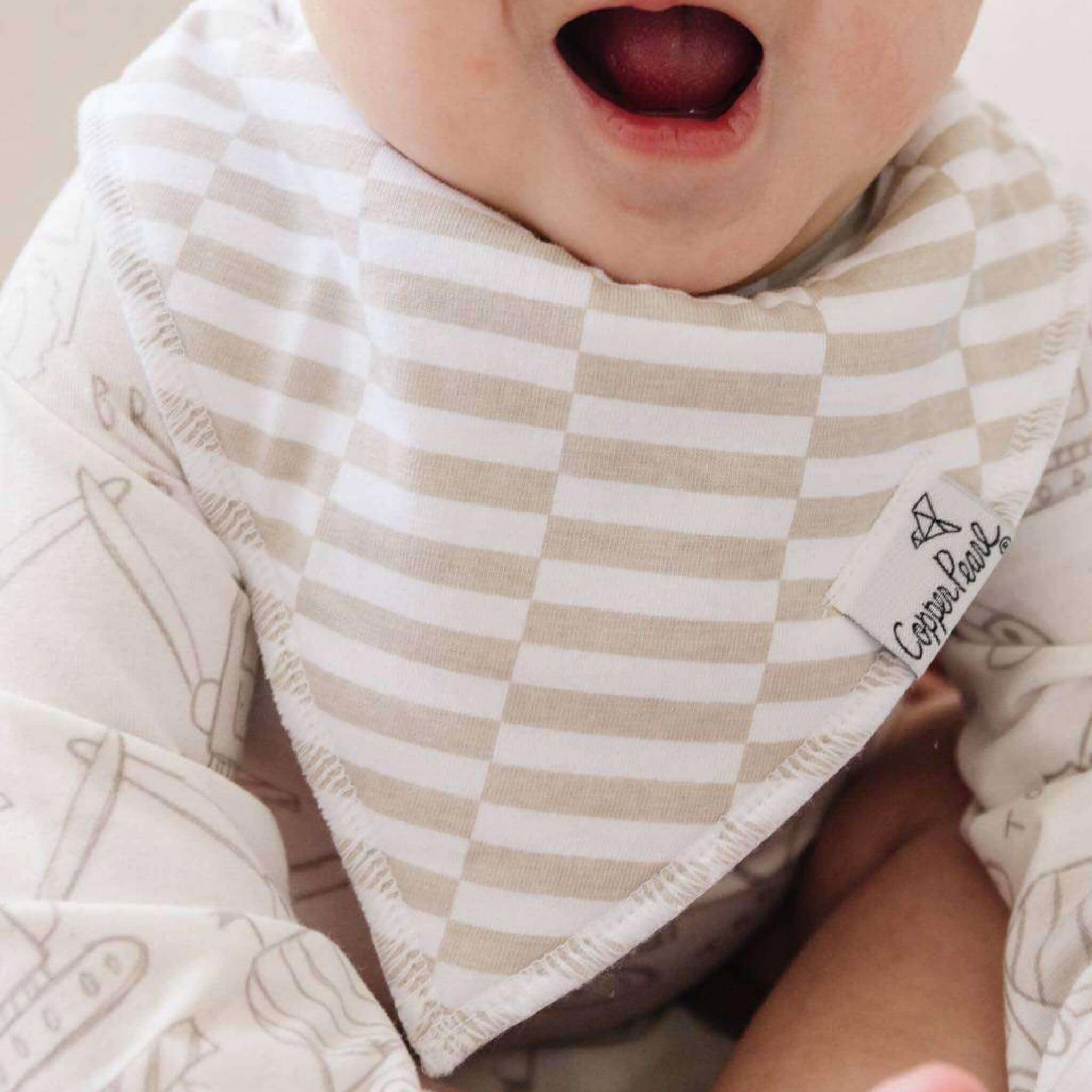 Copper Pearl - 4 Pack Baby Bandana Bibs - Gage
