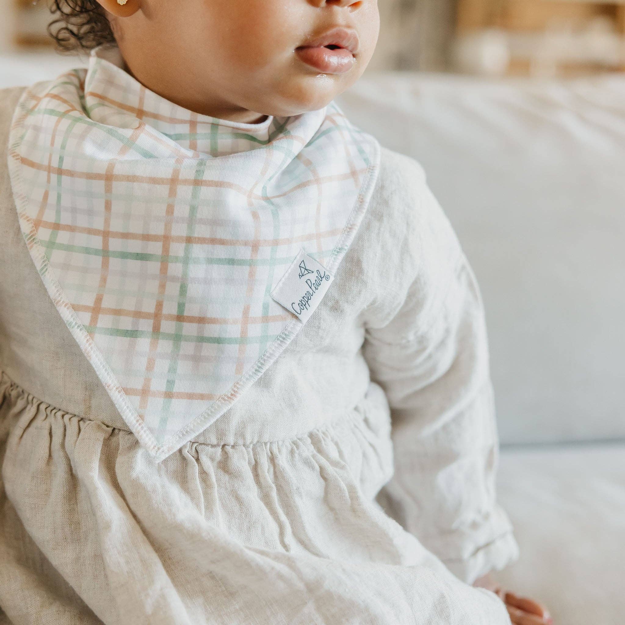 Copper Pearl - 4 Pack Baby Bandana Bibs - Natalie