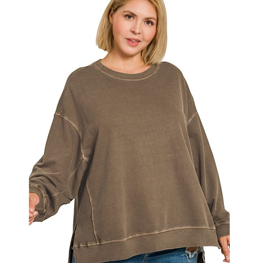 Brown Washed Pullover