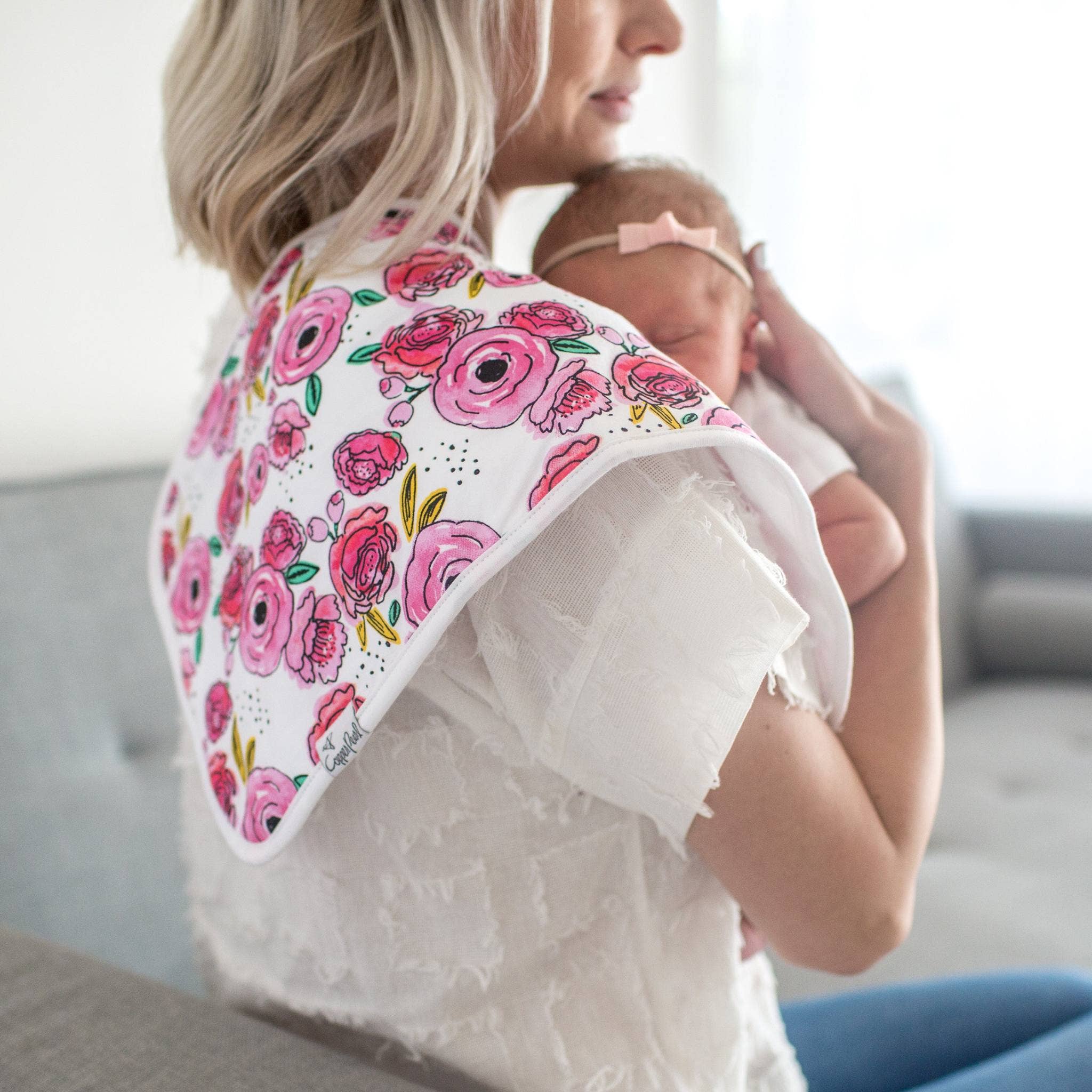 Copper Pearl - 3 Pack Premium Burp Cloths - Bloom