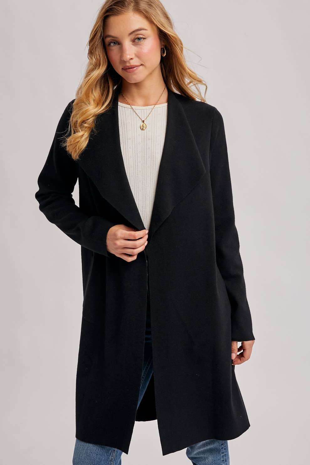 Bluivy - MODERN OPEN FRONT LONGLINE KNIT CARDIGAN