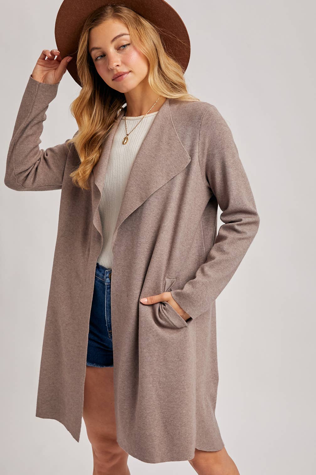 Bluivy - MODERN OPEN FRONT LONGLINE KNIT CARDIGAN