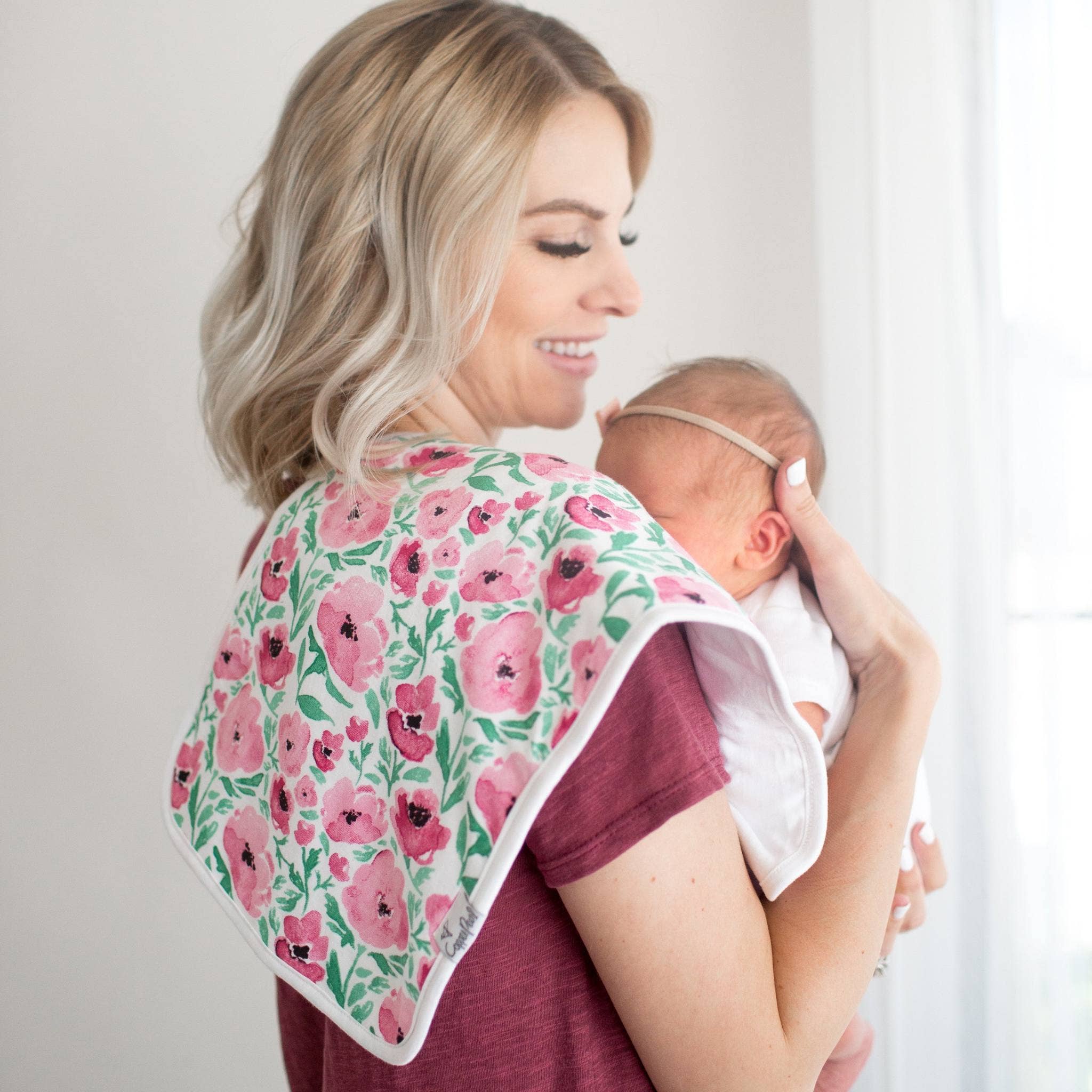 Copper Pearl - 3 Pack Premium Burp Cloths - Bloom