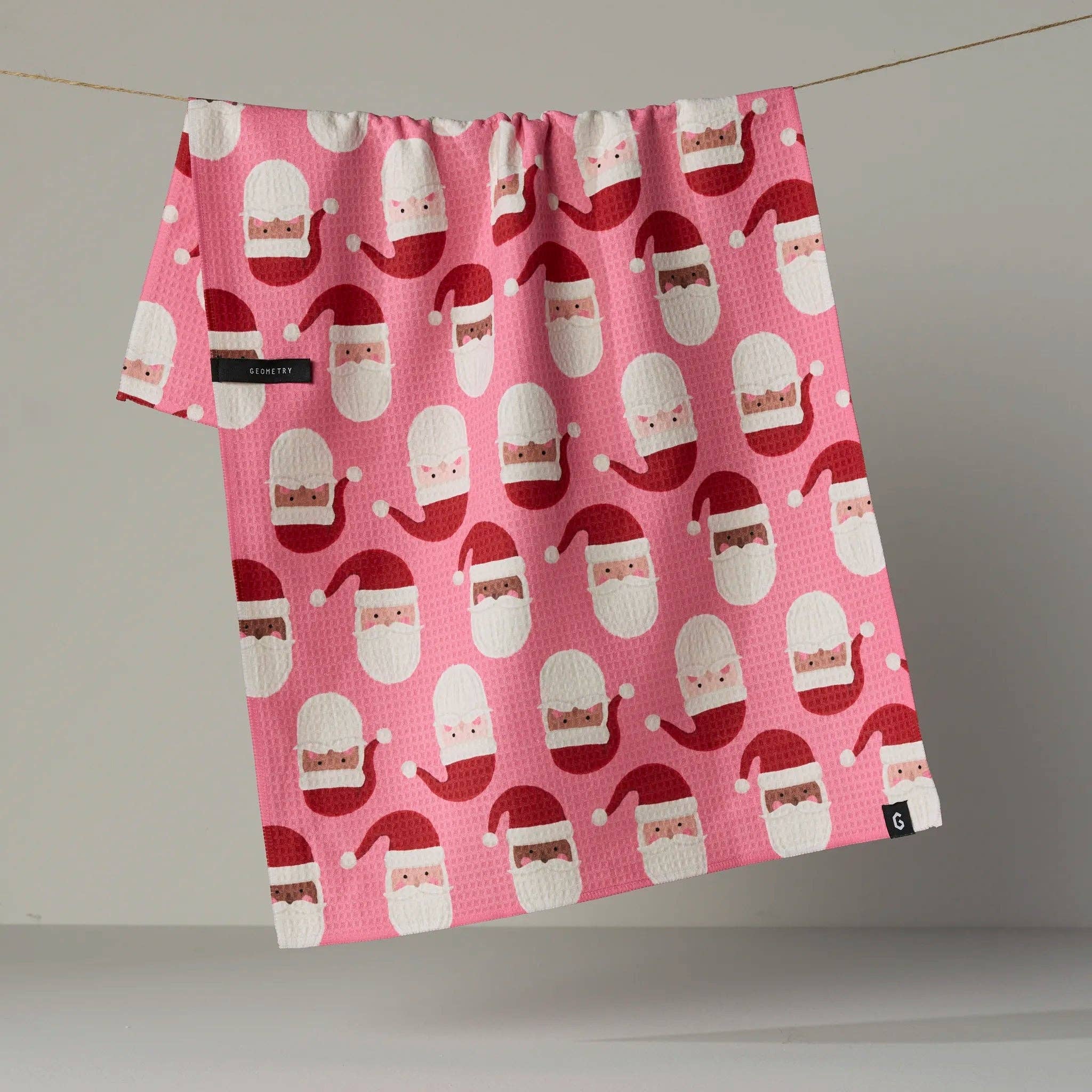Geometry - Jolly Santas Luxe Kitchen Towel - Holiday 2026