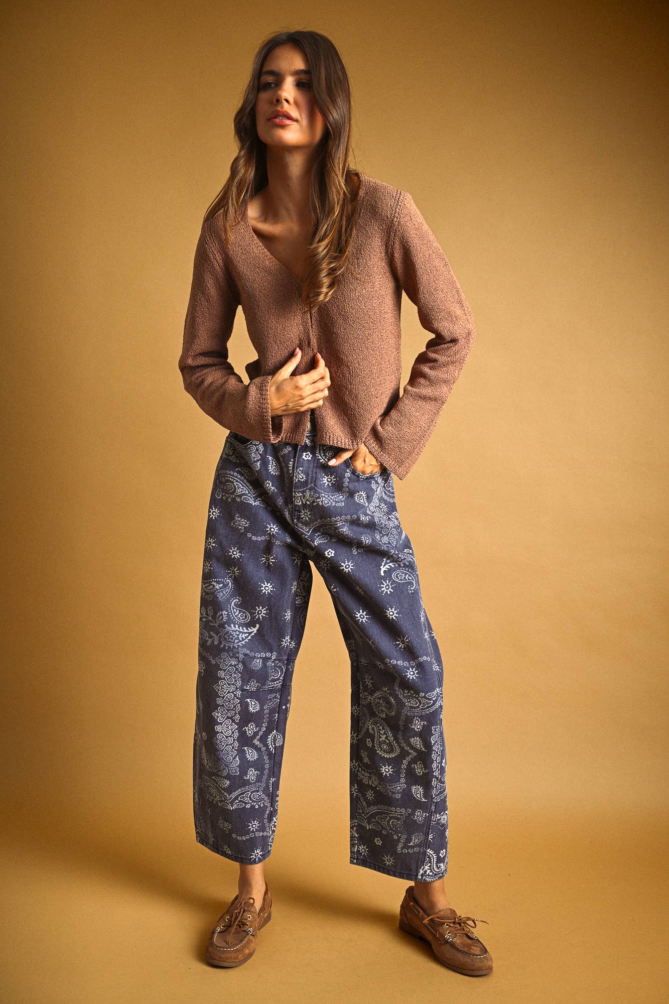 MIOU MUSE - P6317   PAISLEY PRINT WASHED PANTS