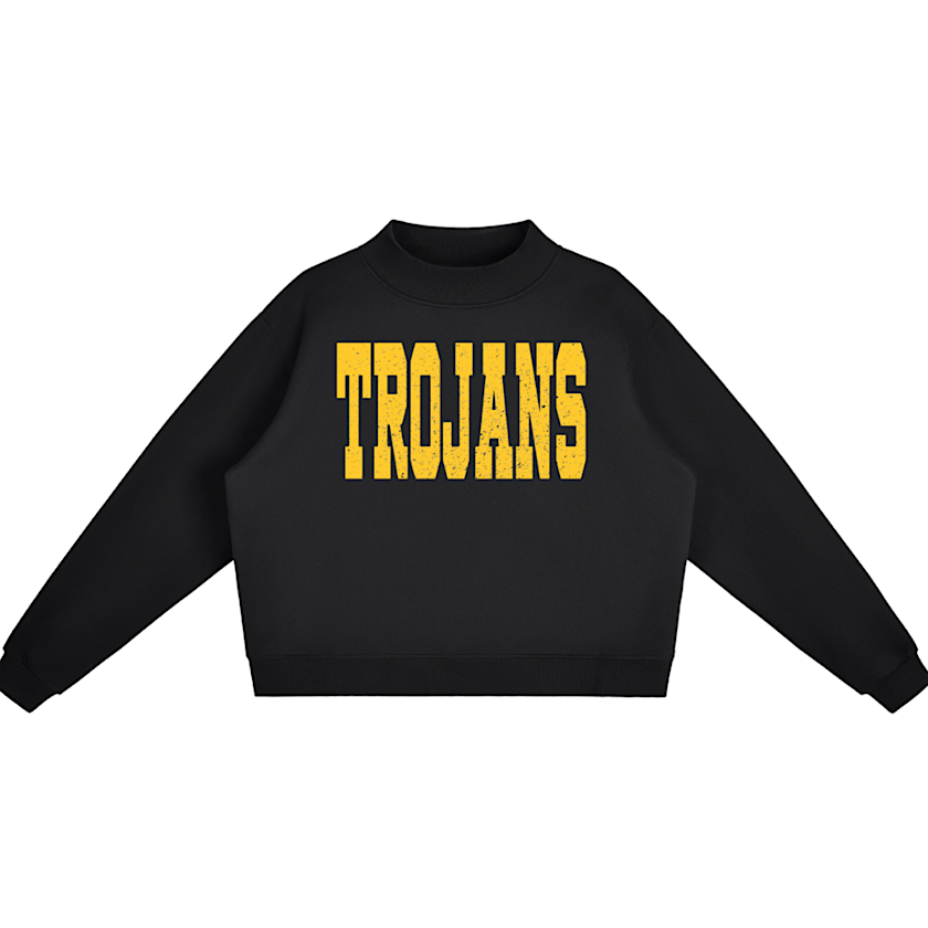 Black  Mock Neck w/ Gold Trojans