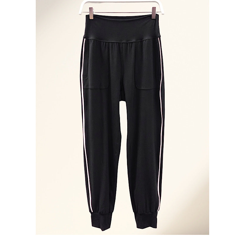 Black Joggers with Piping