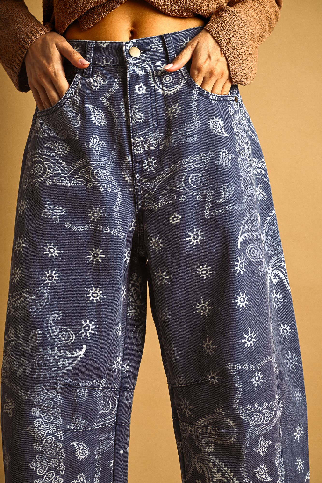 MIOU MUSE - P6317   PAISLEY PRINT WASHED PANTS