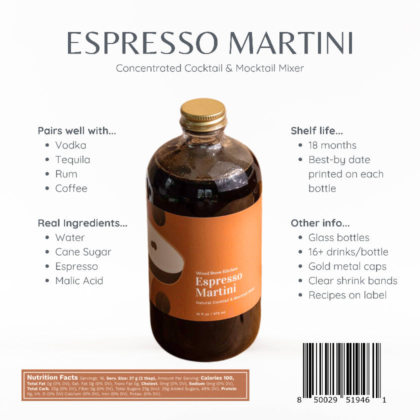 Wood Stove Kitchen - Espresso Martini Mixer for Cocktails and Mocktails, 16 fl oz