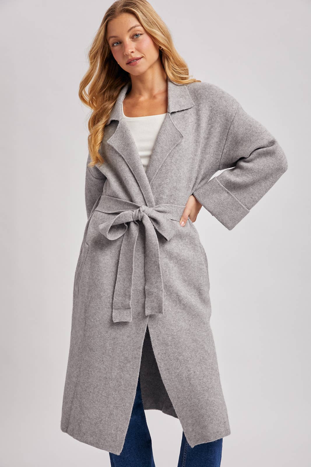 Bluivy - EFFORTLESS KNITTED TRENCH COAT