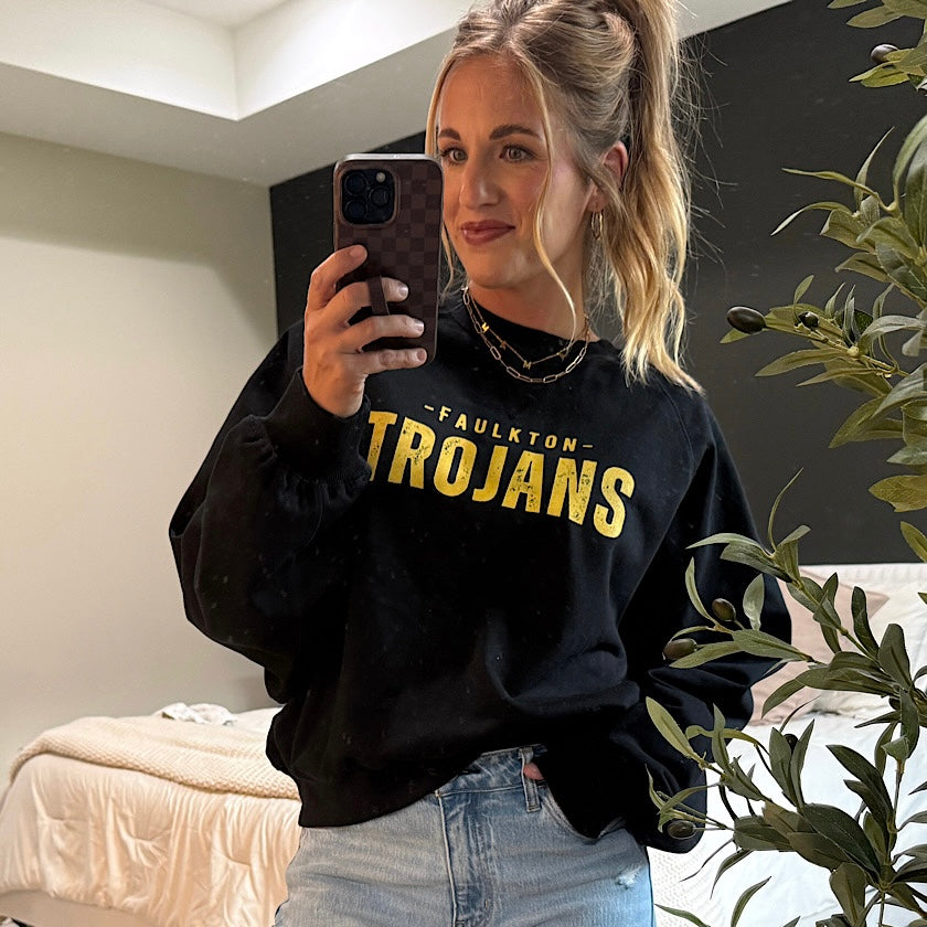 Black Batwing Faulkton Trojans Sweatshirt