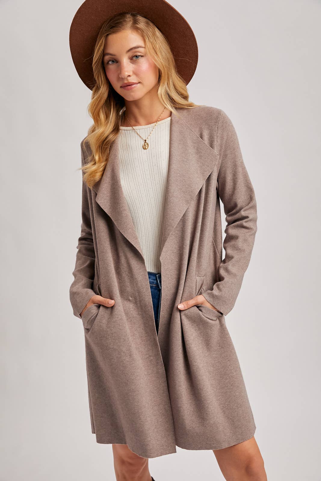 Bluivy - MODERN OPEN FRONT LONGLINE KNIT CARDIGAN