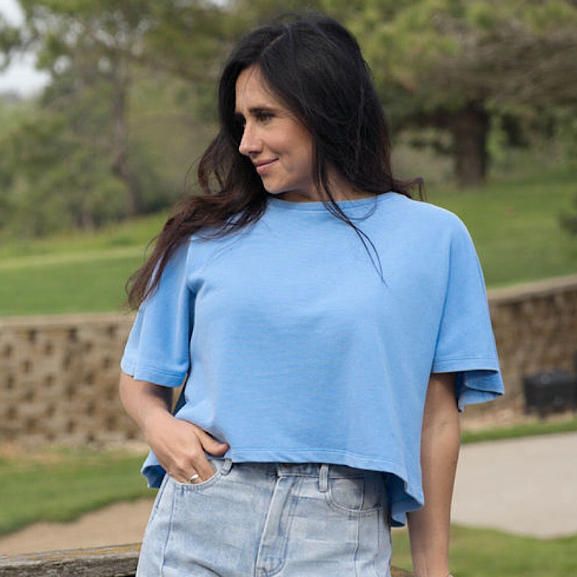 Coastal Flutter Sleeve Knit Top