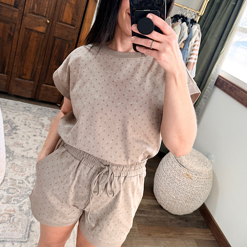 Polka Dot Short Sleeve Top/Shorts Set