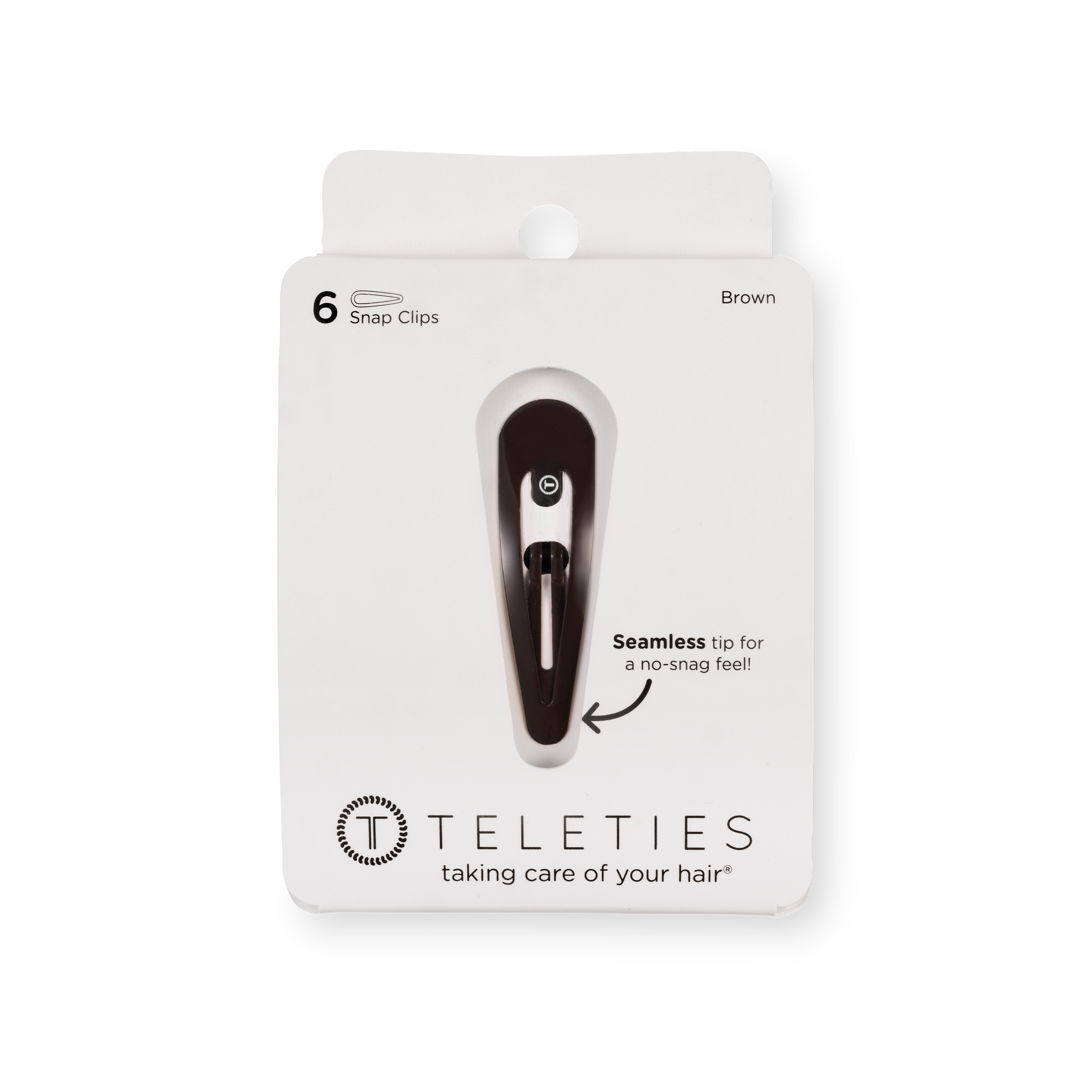 TELETIES - Snap Clip | Brown | 6 Count