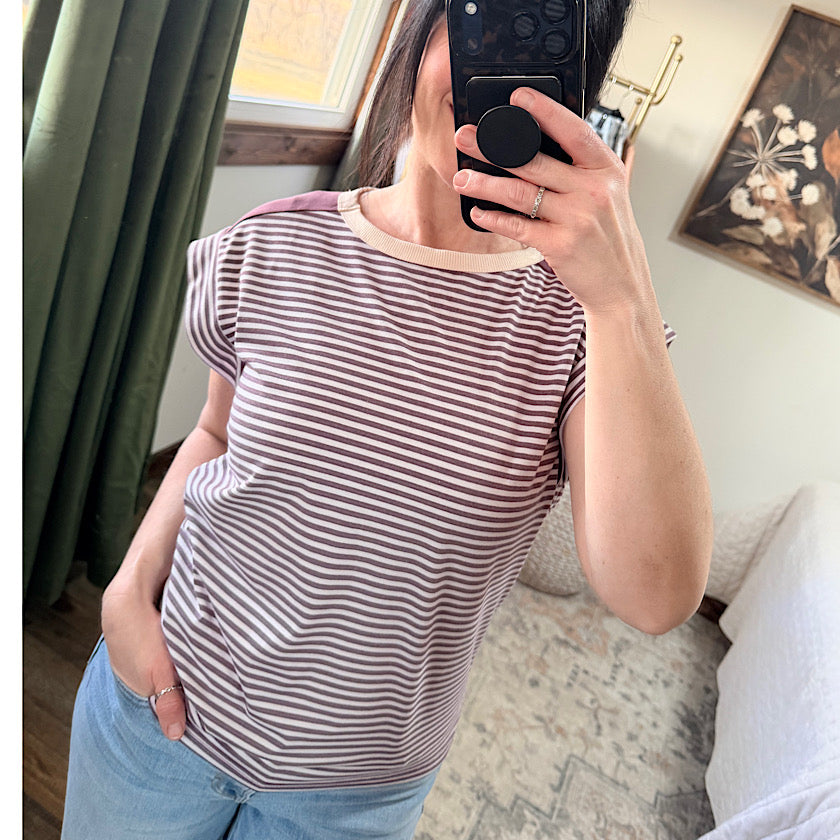 Plum Pinstripe Top