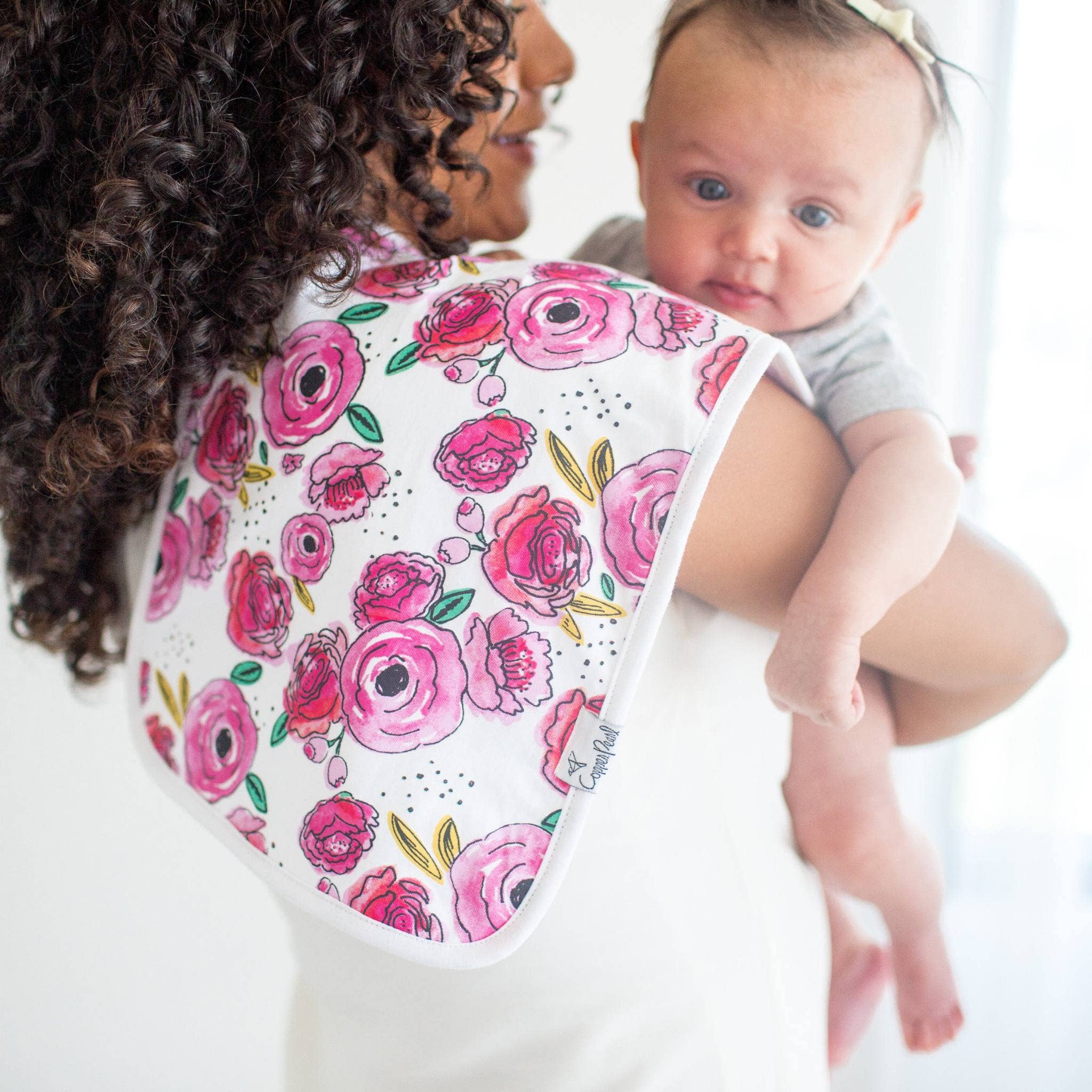 Copper Pearl - 3 Pack Premium Burp Cloths - Bloom