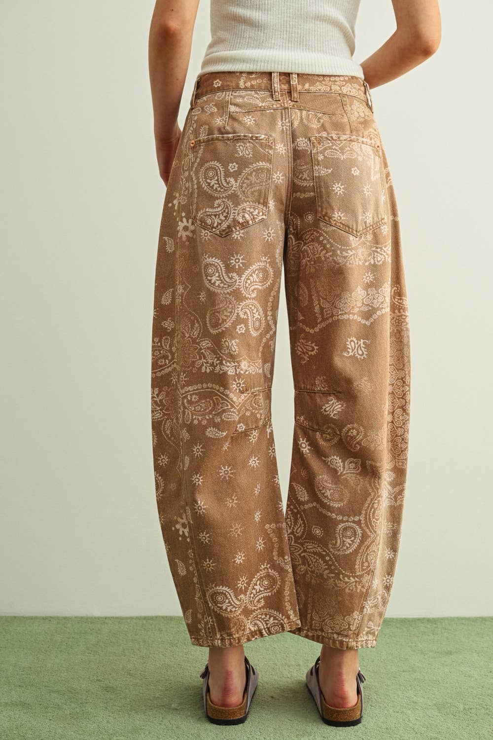 MIOU MUSE - P6317   PAISLEY PRINT WASHED PANTS