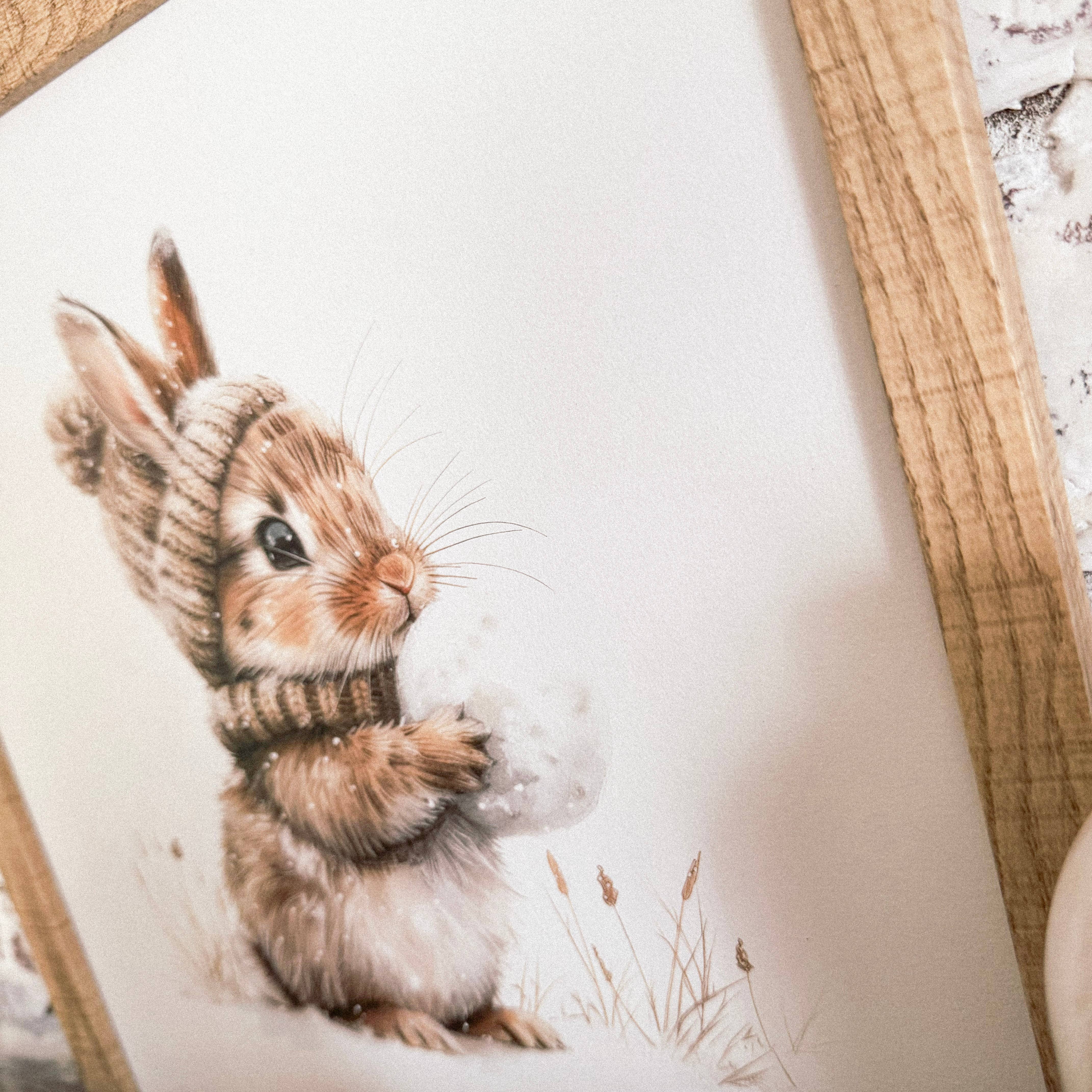 Winter Bunny Wood Sign
