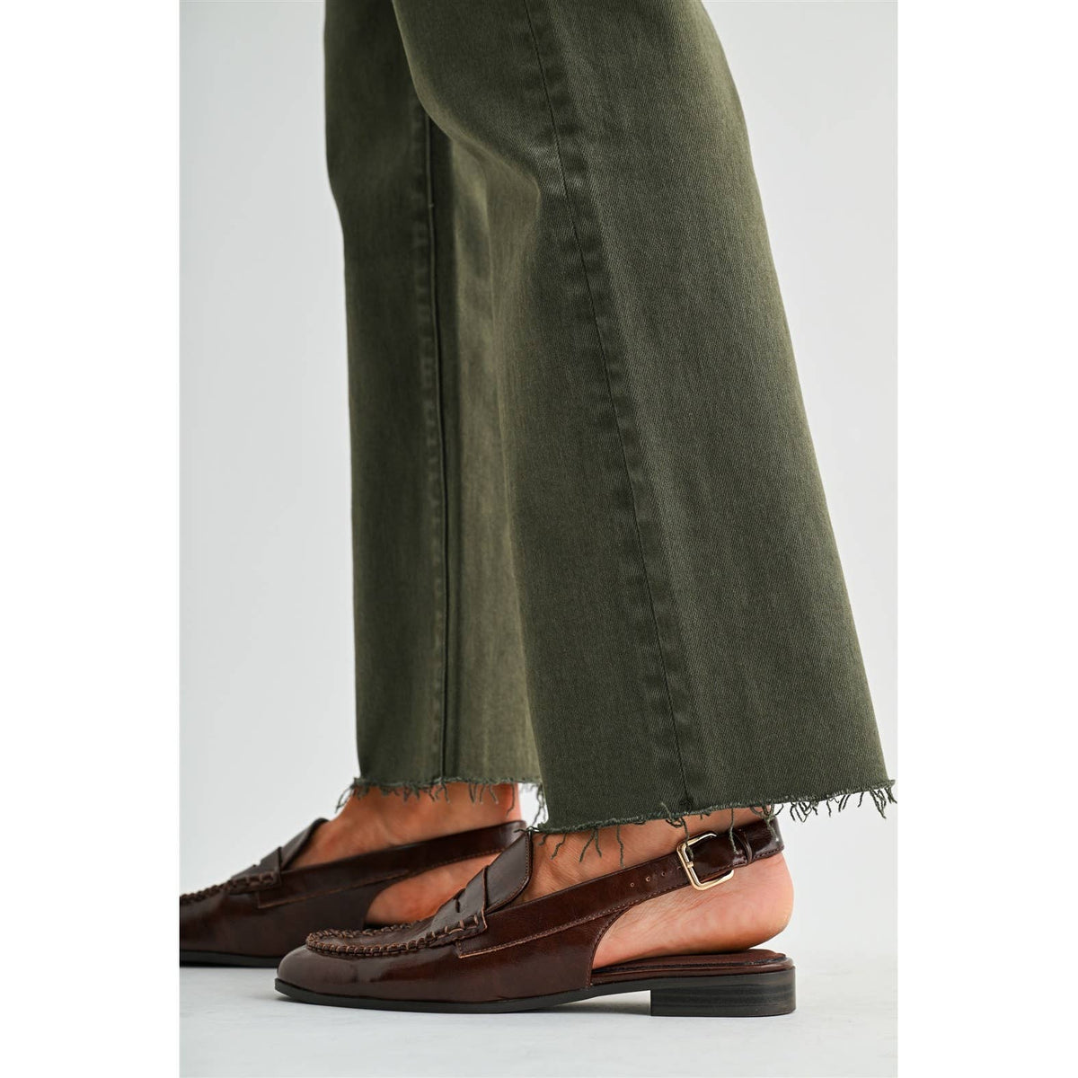 Mica Denim - Olive HR Straight Ankle Denim 29"