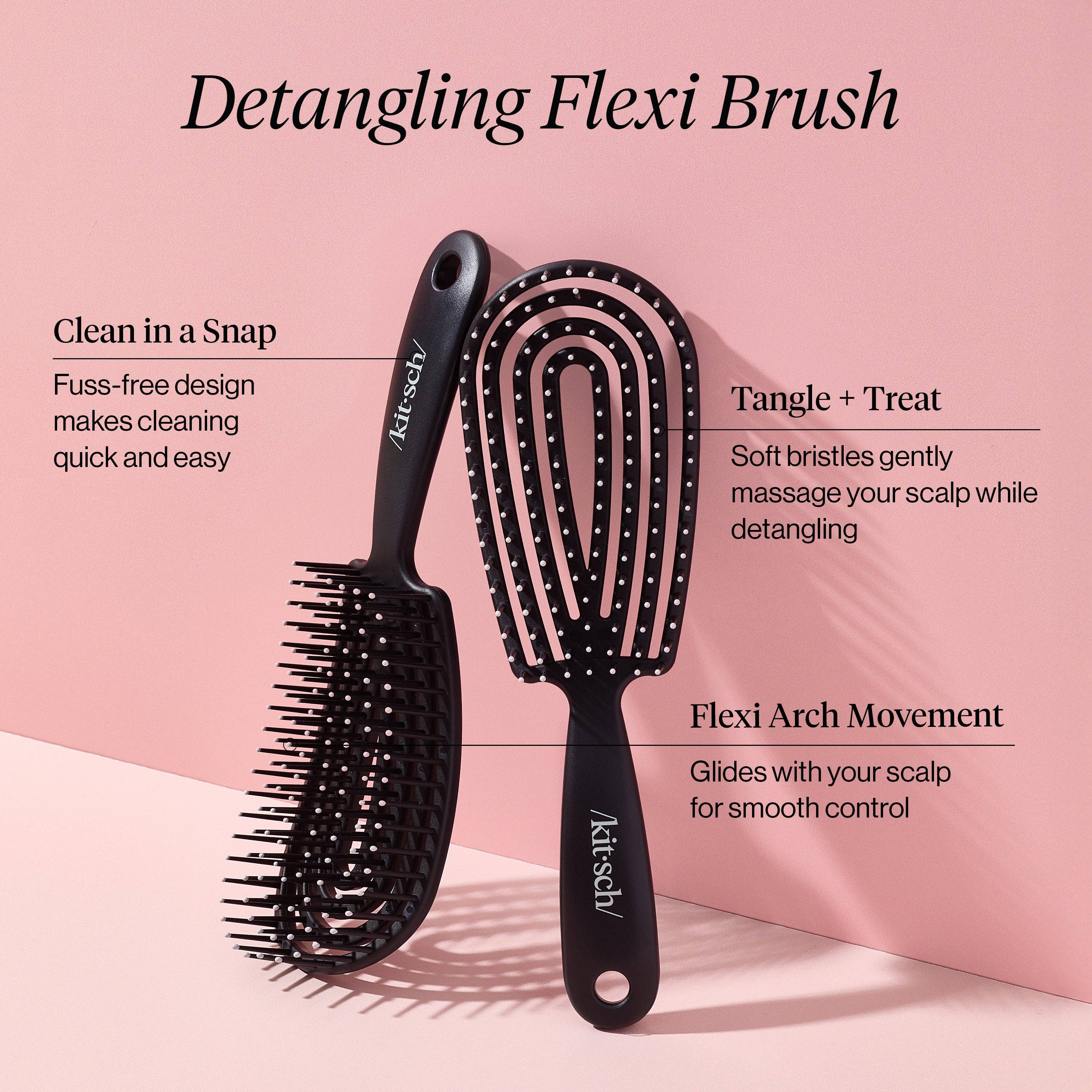 KITSCH - Detangling Flexi Brush - Black