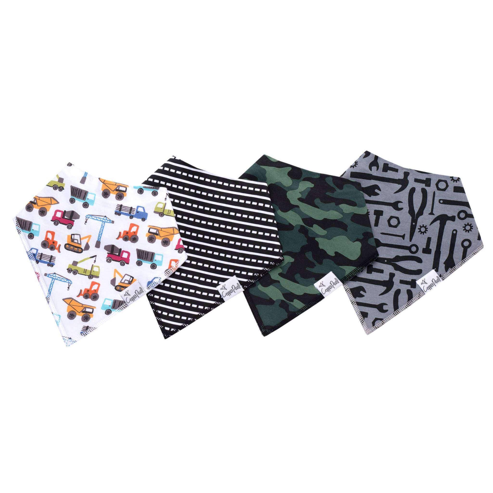 Copper Pearl - 4 Pack Baby Bandana Bibs - Diesel