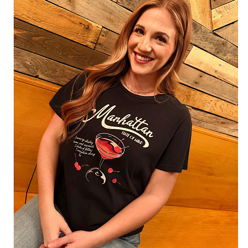 Faded Black Manhattan Cropped Tee