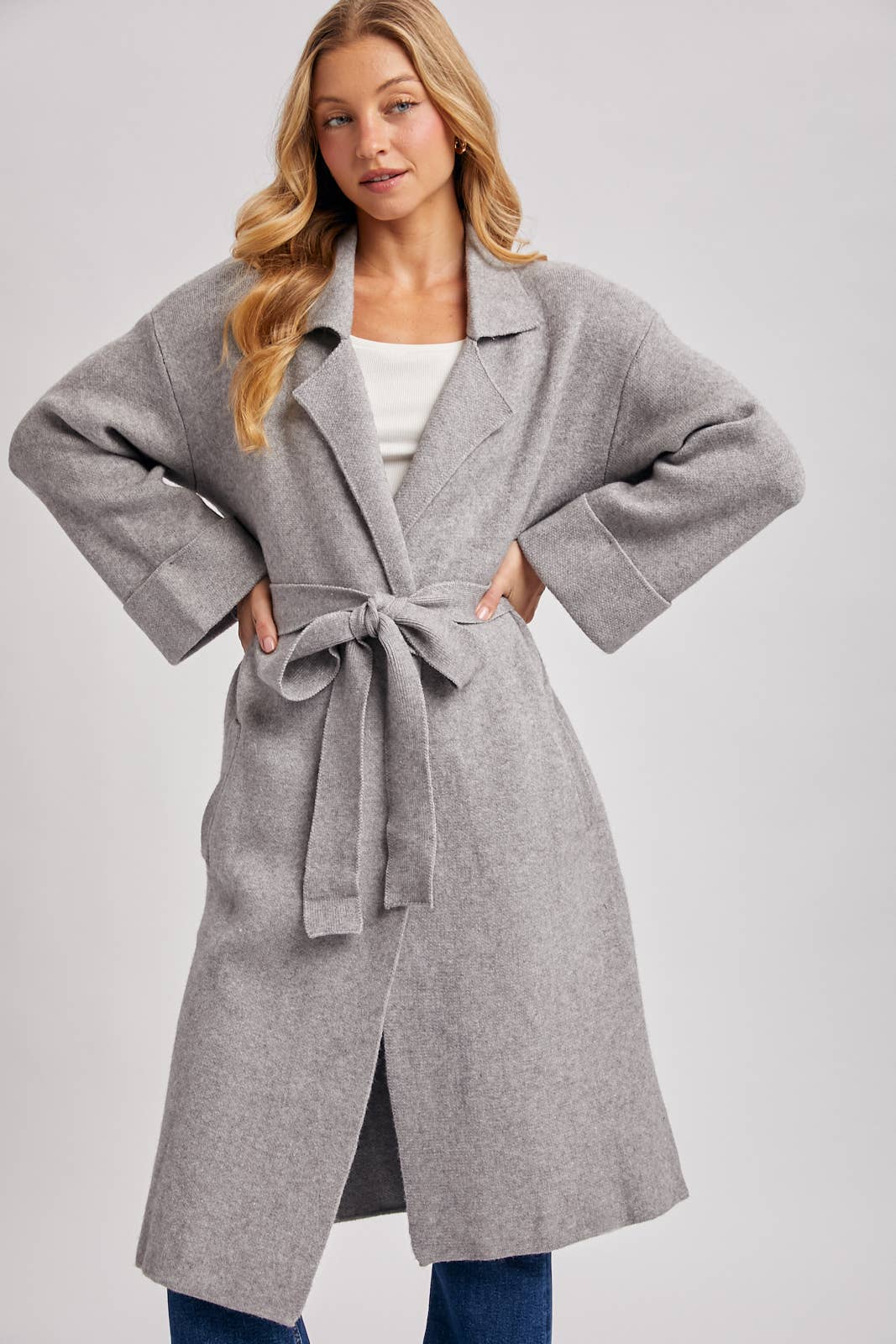 Bluivy - EFFORTLESS KNITTED TRENCH COAT