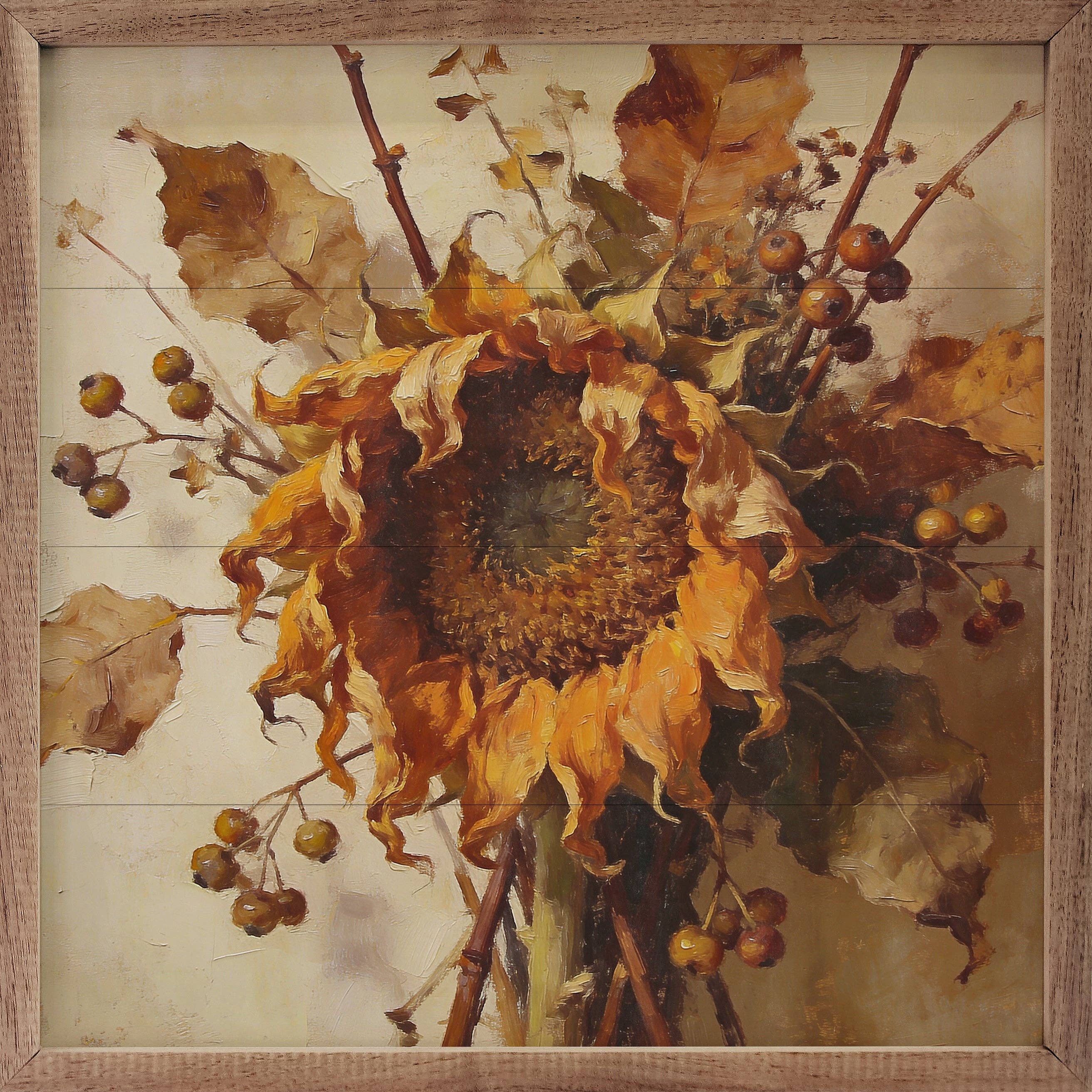 Sunflower And Berries Framed Art