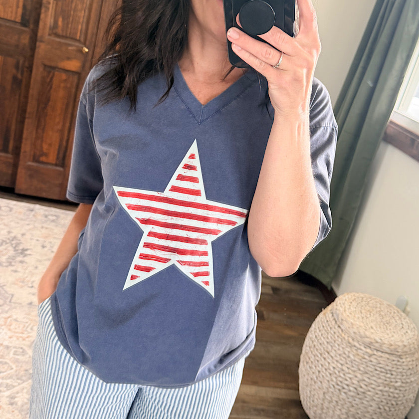250th 4th of July Vintage Star Tee