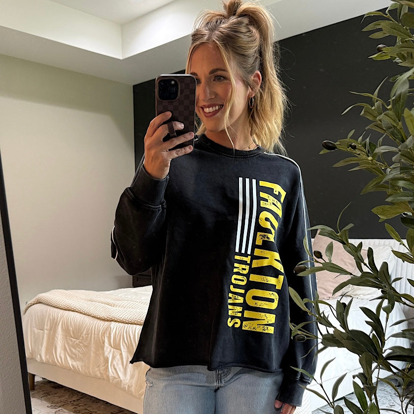 Black Retro Trojans Sweatshirt