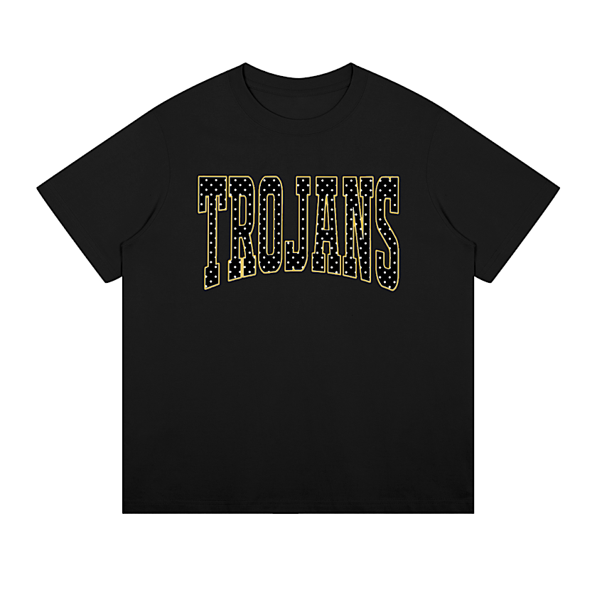 Black Tee w/ Polka Dot Trojans