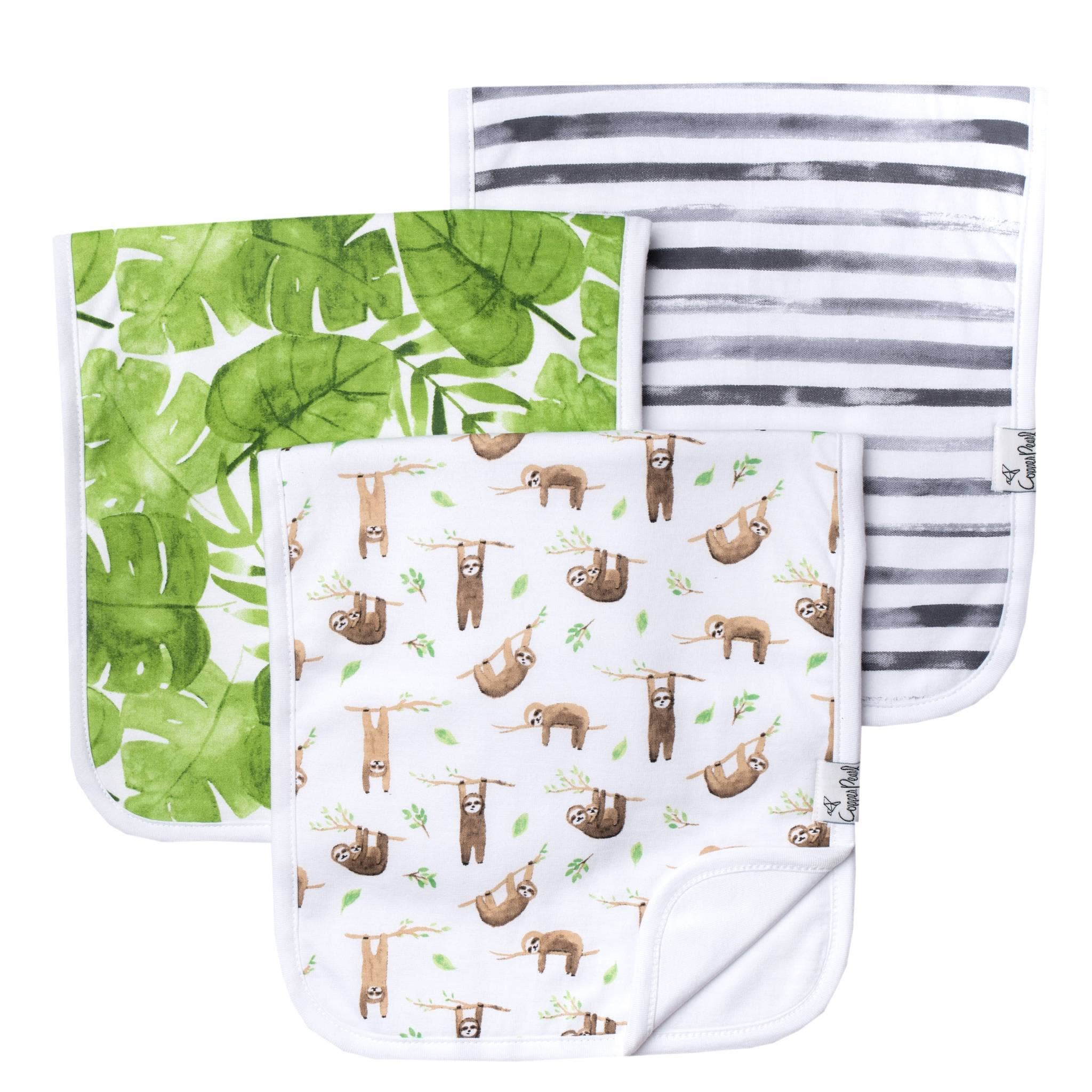 Copper Pearl - 3 Pack Premium Burp Cloths - Noah