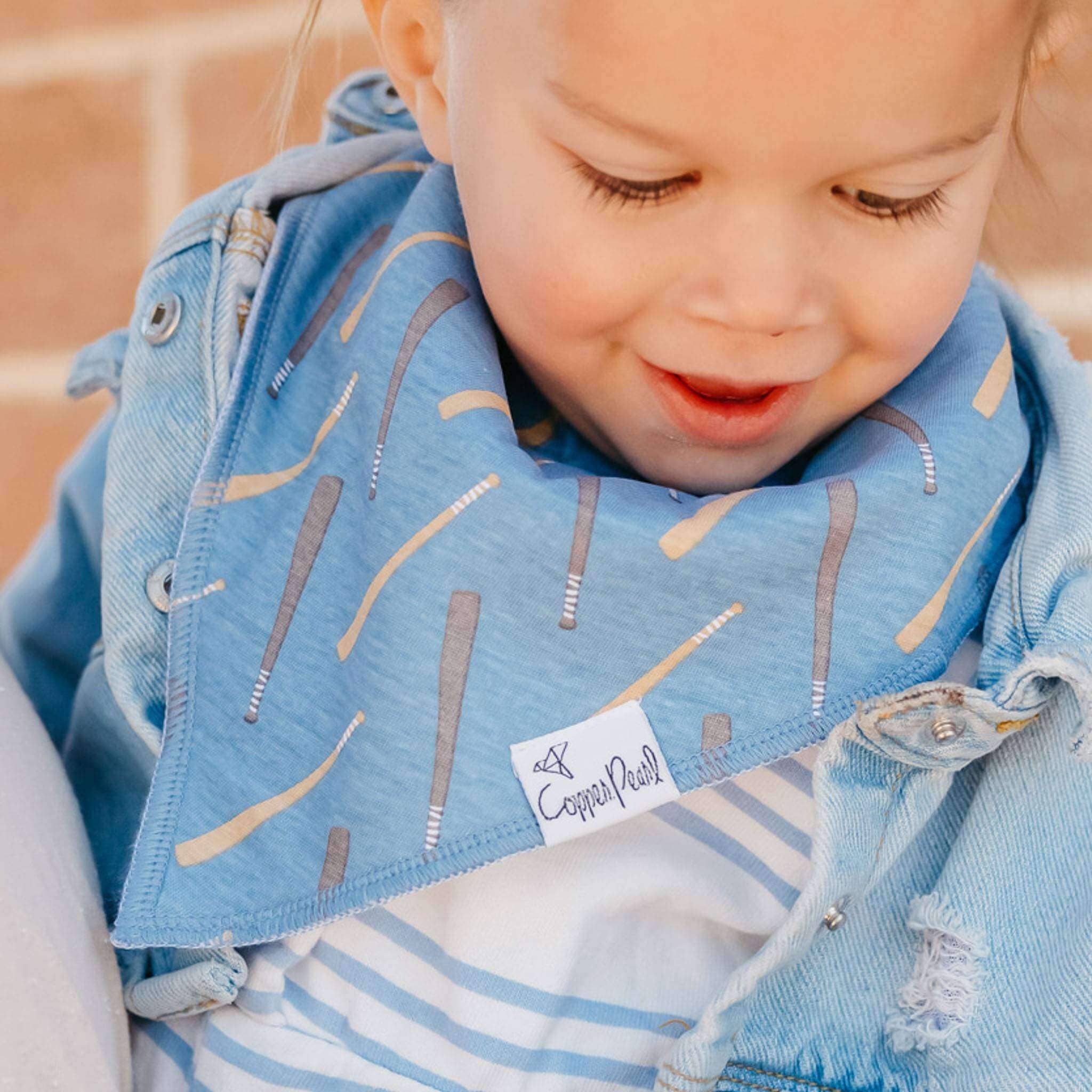 Copper Pearl - 4 Pack Baby Bandana Bibs - Slugger