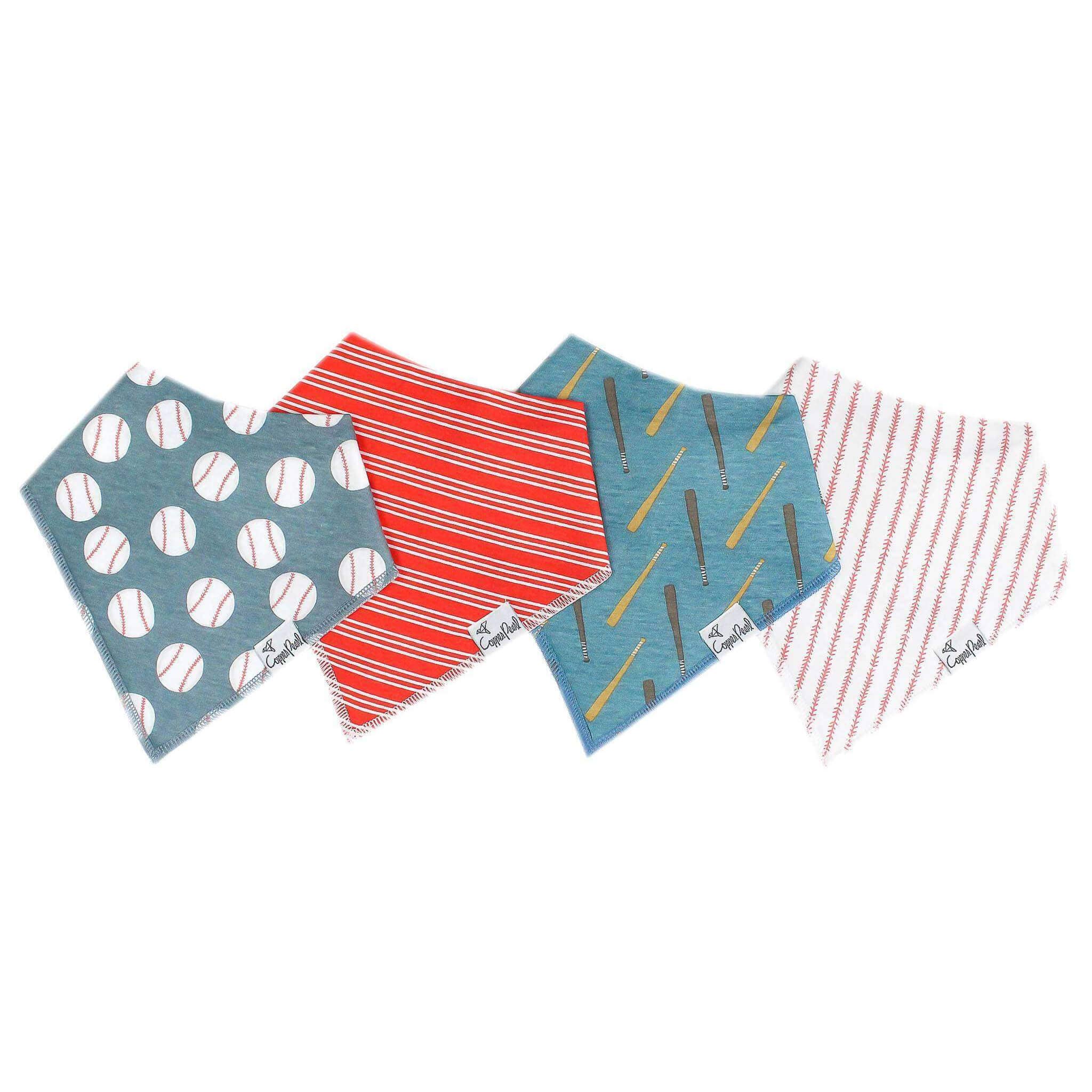 Copper Pearl - 4 Pack Baby Bandana Bibs - Slugger