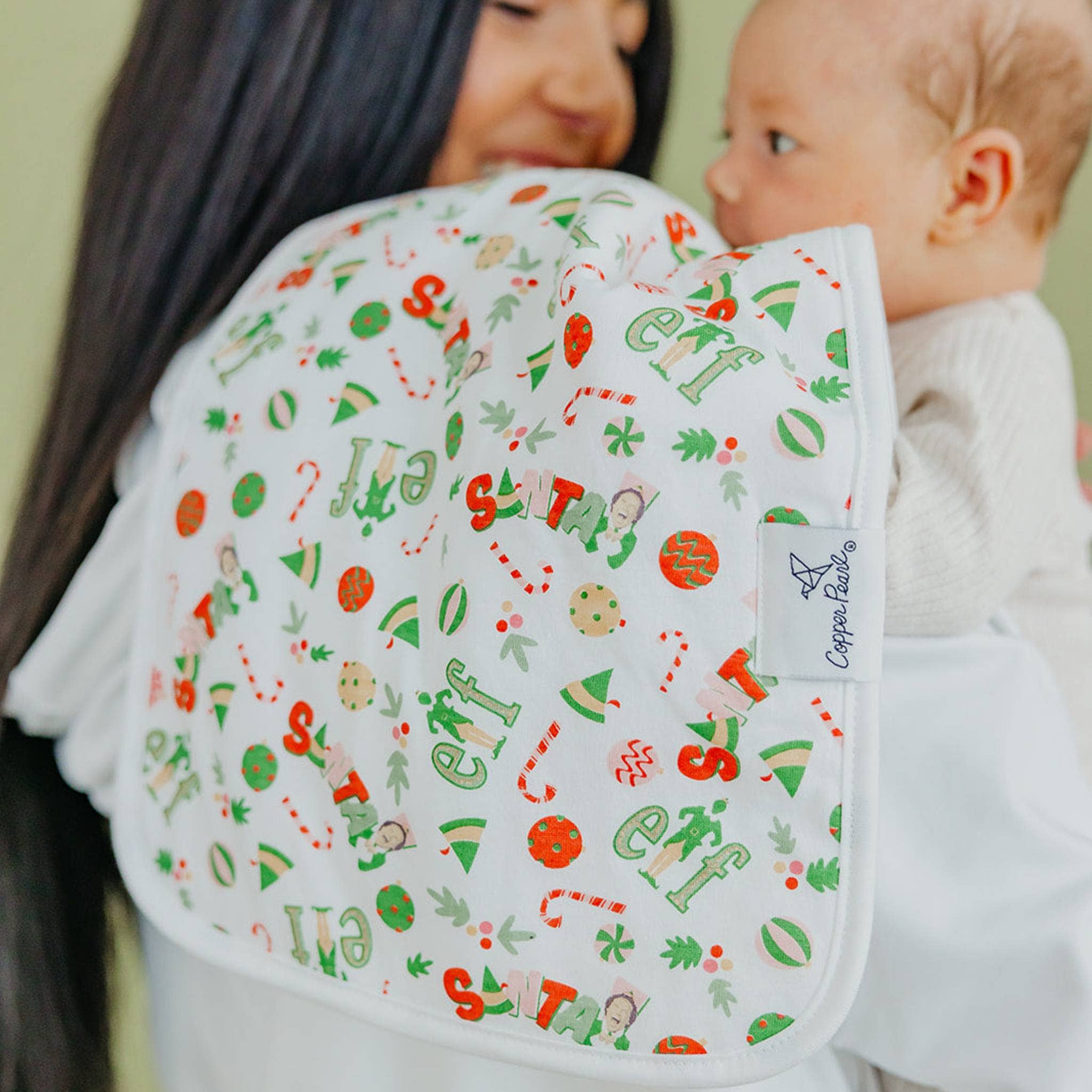 Copper Pearl - 3 Pack Premium Burp Cloths - Christmas Classics