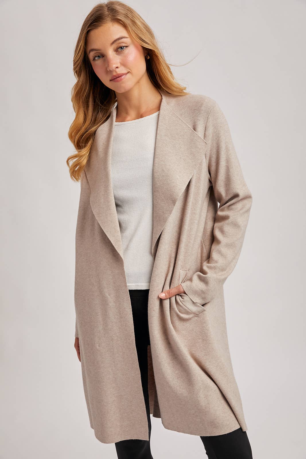 Bluivy - MODERN OPEN FRONT LONGLINE KNIT CARDIGAN