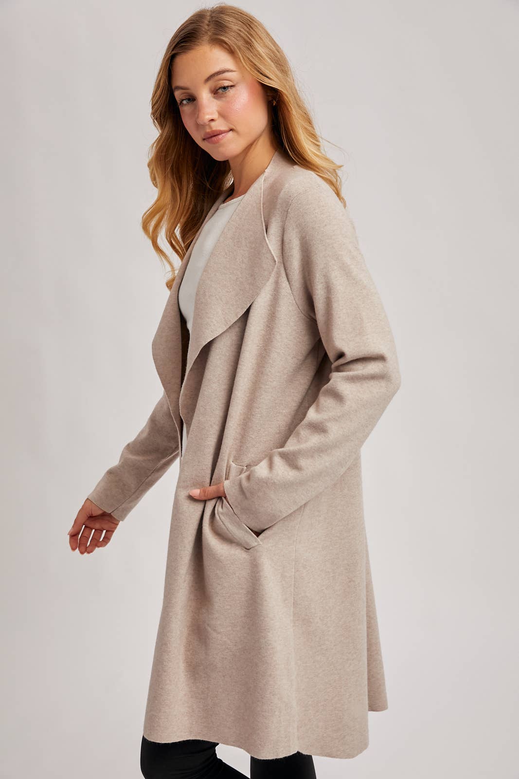 Bluivy - MODERN OPEN FRONT LONGLINE KNIT CARDIGAN