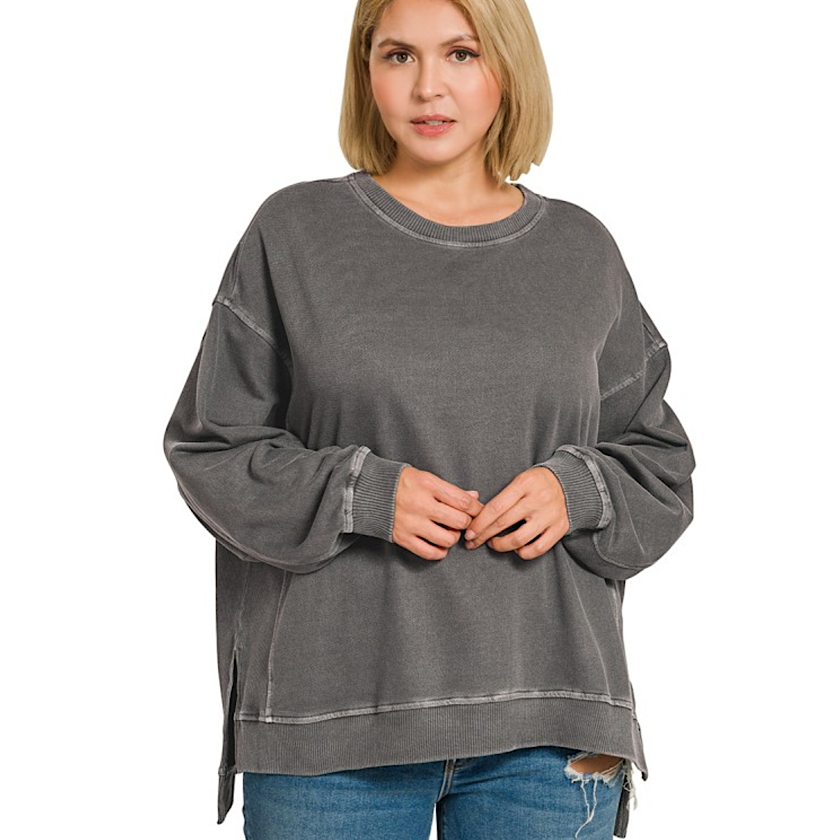 Black Washed Pullover