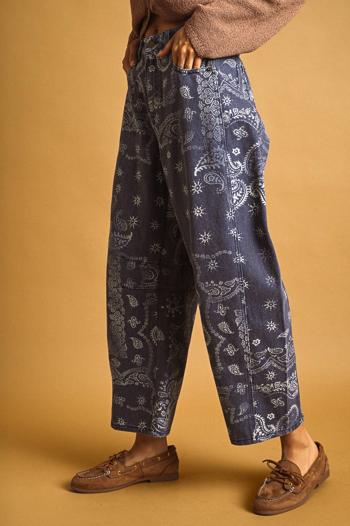 MIOU MUSE - P6317   PAISLEY PRINT WASHED PANTS