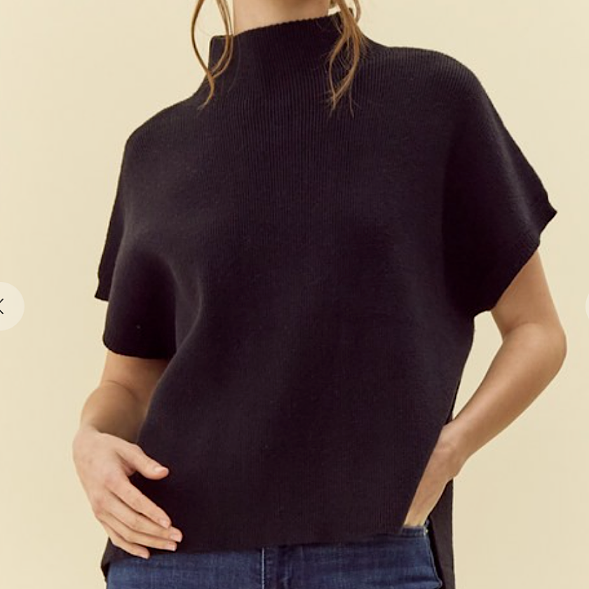 Black Ribbed Top