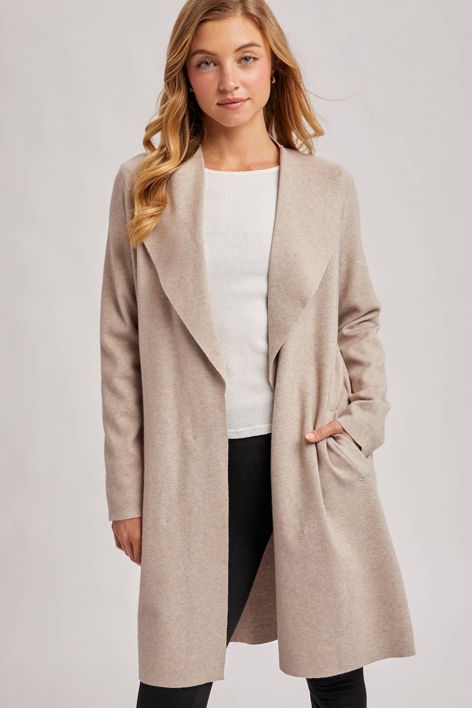 Bluivy - MODERN OPEN FRONT LONGLINE KNIT CARDIGAN