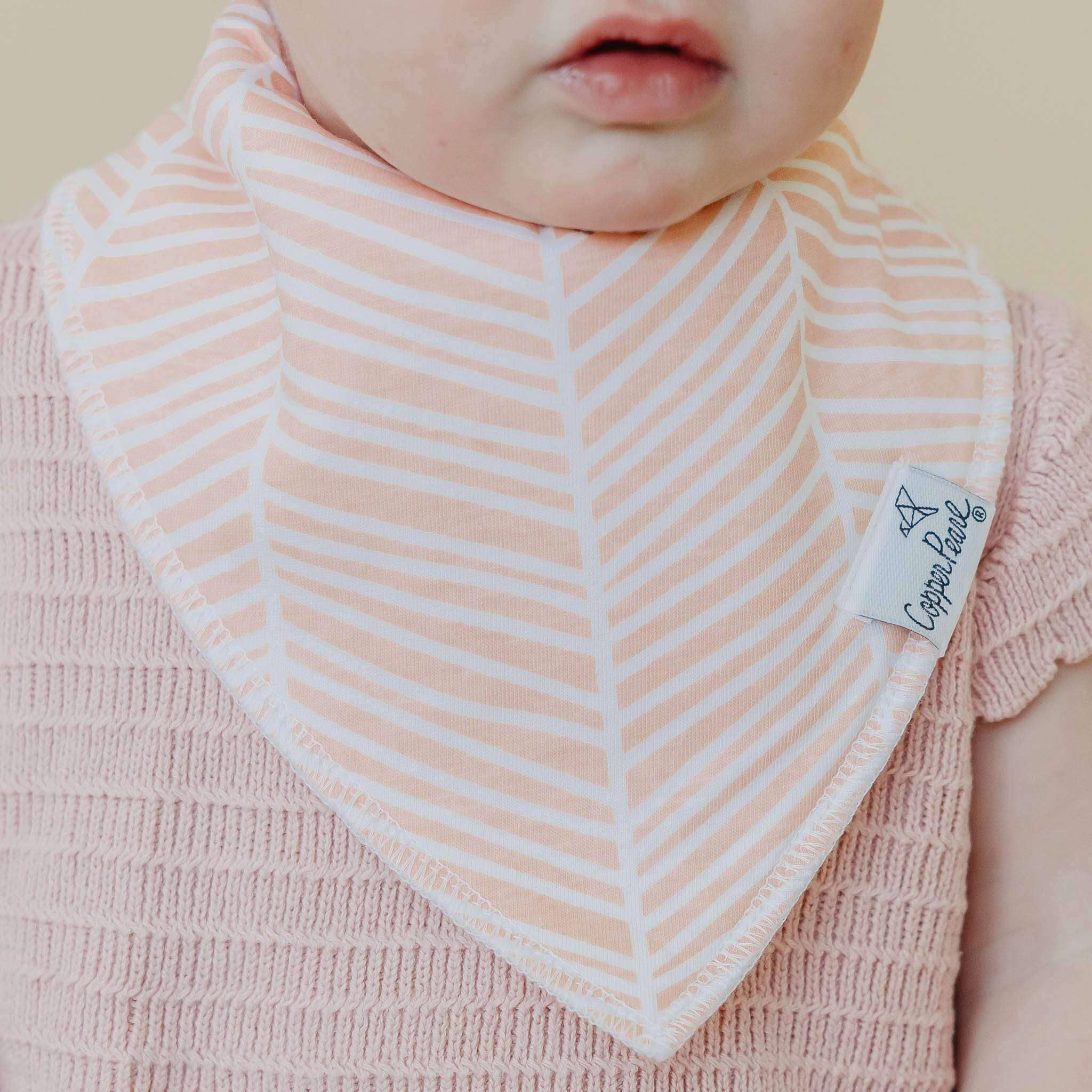 Copper Pearl - 4 Pack Baby Bandana Bibs - Blush