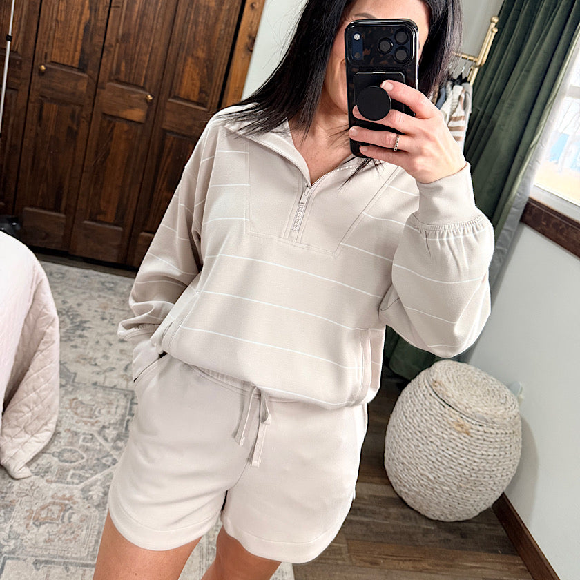 Cream Scuba Shorts