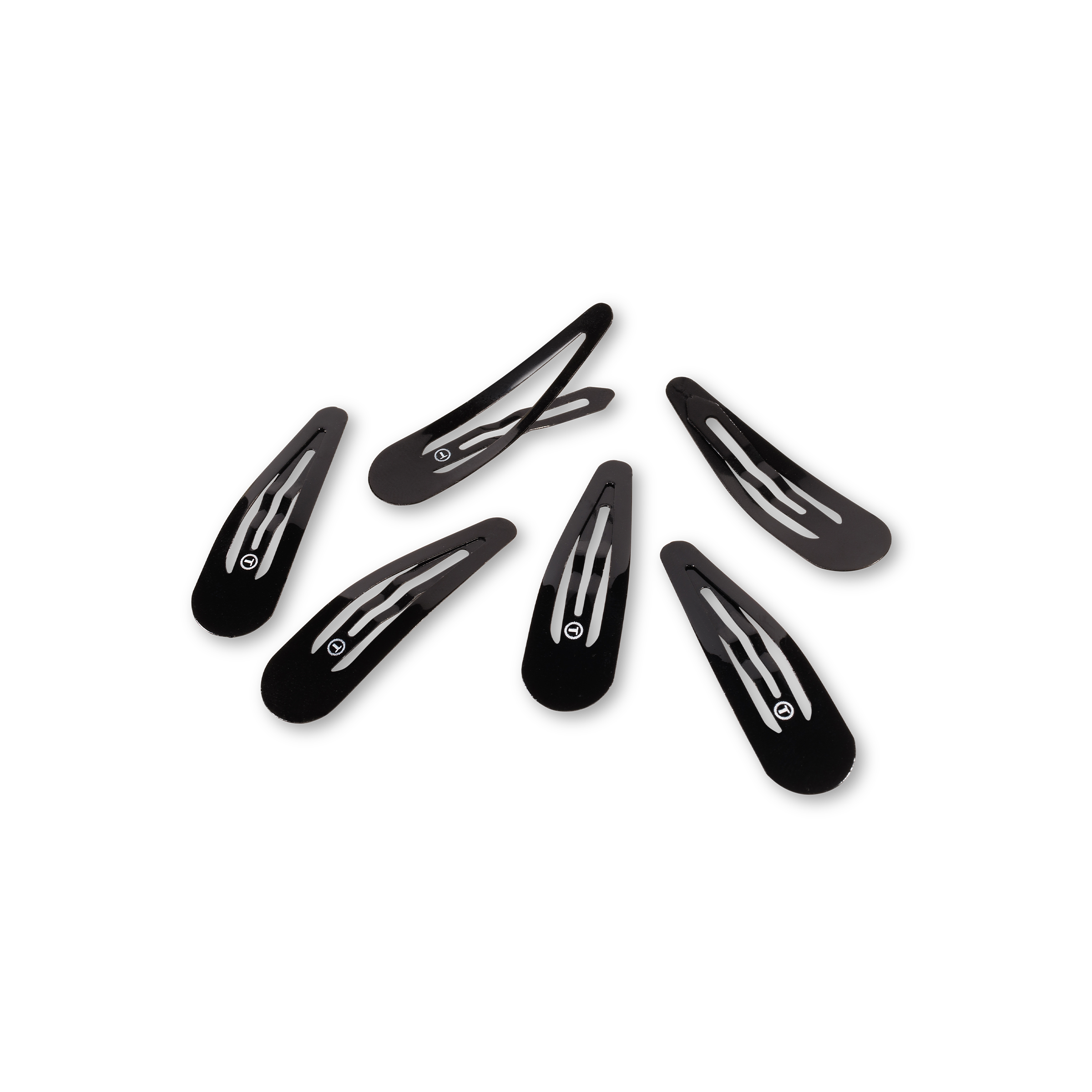 TELETIES - Snap Clip | Jet Black | 6 Count